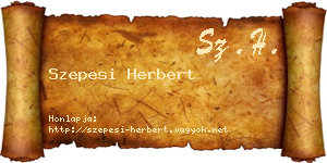 Szepesi Herbert névjegykártya